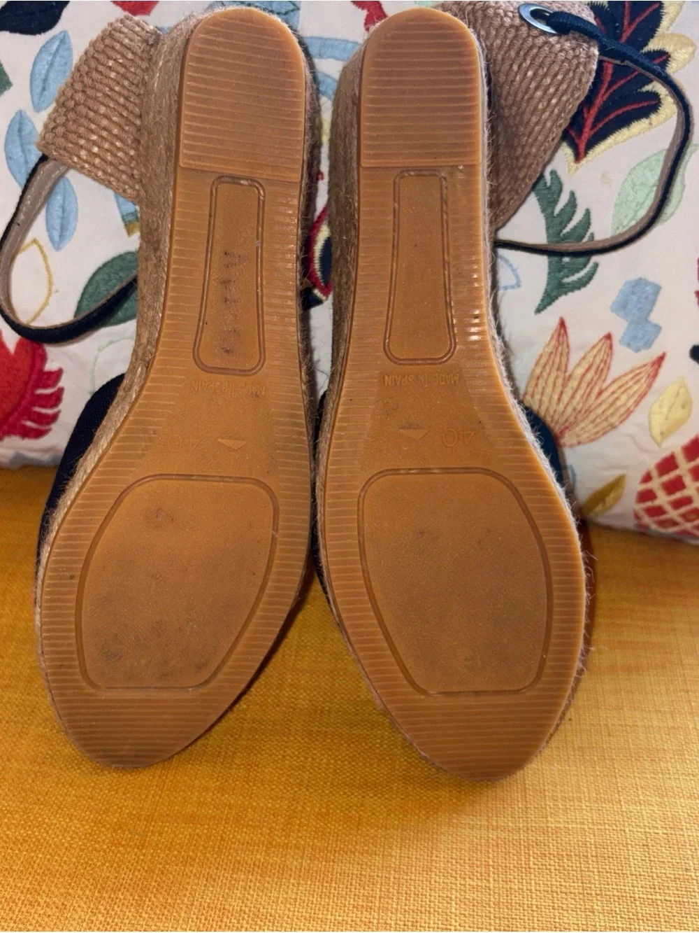 Viscata Barcelona Women's Black Canvas Espadrilles Wedege Size 40/9